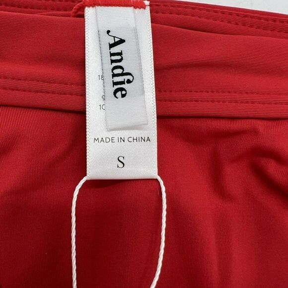 Andie Swim The Banded Cheeky Bikini Bottom Red NWT - Picture 3 of 4